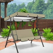 BINGLI Oxford Cloth Patio Swing Top Cover with 4 Reinforced Corner Pockets,Outdoor Patio Swing Canopy Replacement Top Cover for Swing Seat 3 Seater Garden Hammock Cover (190*132cm)
